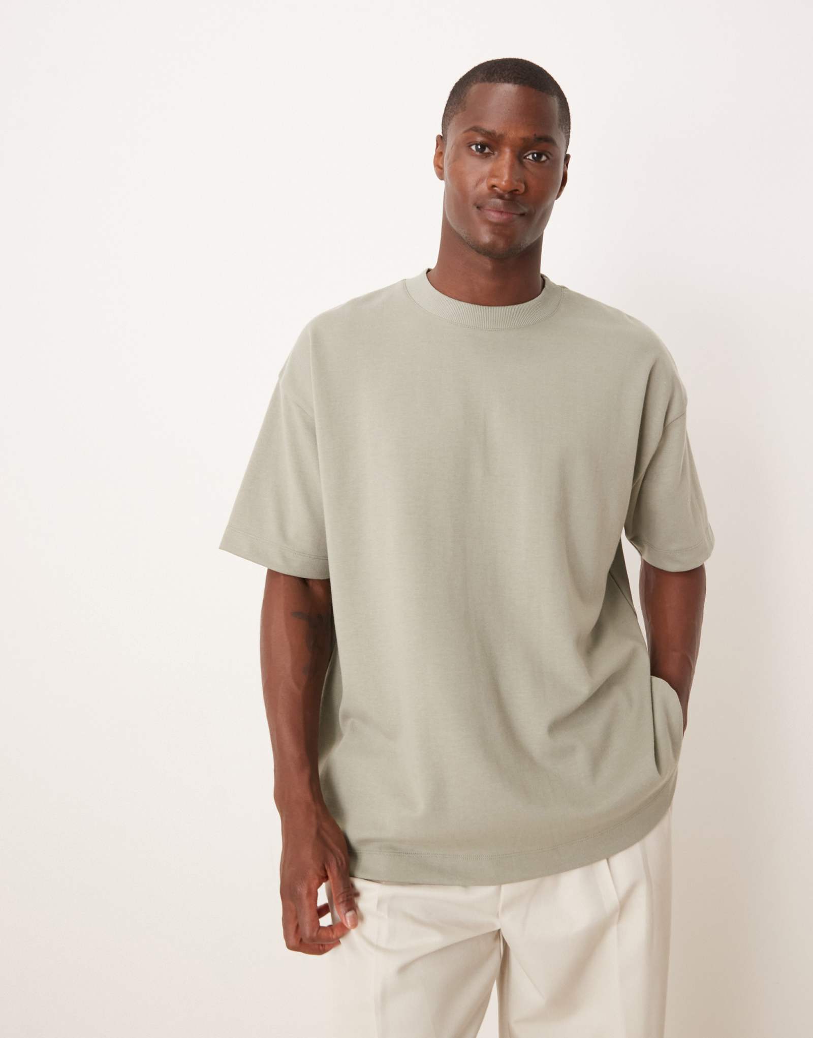 Футболка ASOS DESIGN breatheMAX™ heavyweight oversize зеленого цвета