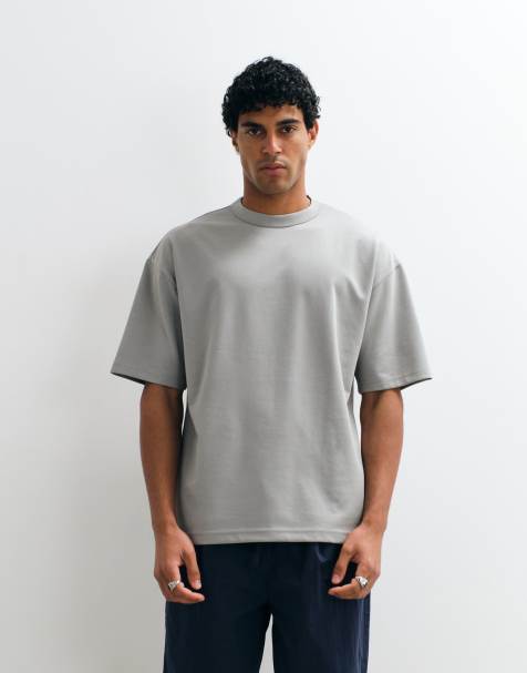 ASOS DESIGN breatheMAX™ heavyweight oversized t-shirt in grey cotton blend - view 1