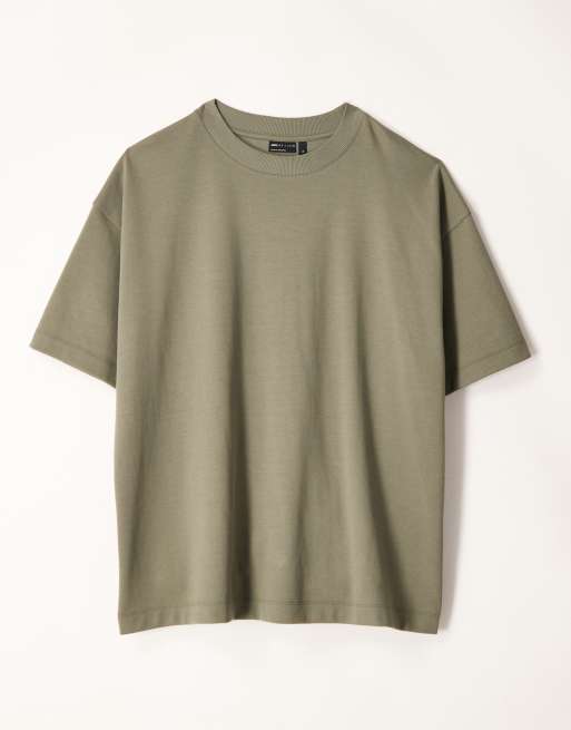 ASOS DESIGN breatheMAX™ heavyweight oversized T-shirt in khaki cotton blend, 5 of 5