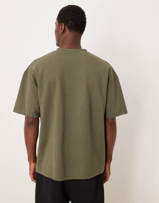  ASOS DESIGN breatheMAX™ heavyweight oversized t-shirt in khaki cotton blend, 2 of 5