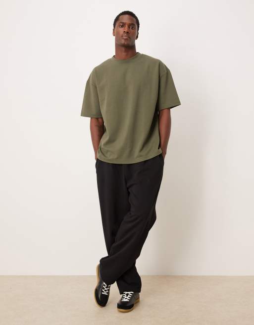  ASOS DESIGN breatheMAX™ heavyweight oversized t-shirt in khaki cotton blend, 3 of 5