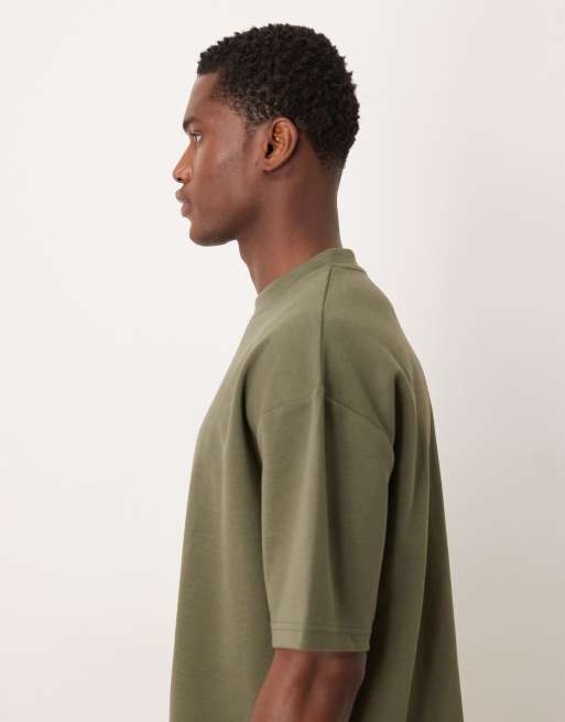  ASOS DESIGN breatheMAX™ heavyweight oversized t-shirt in khaki cotton blend, 5 of 5