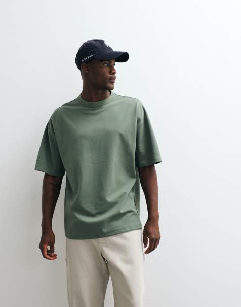 ASOS DESIGN breatheMAX™ heavyweight oversized t-shirt in khaki cotton blend - view 1