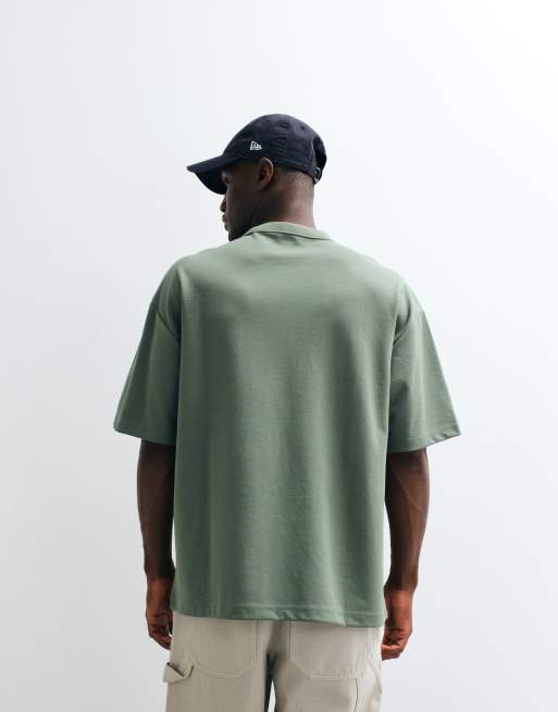ASOS DESIGN breatheMAX™ heavyweight oversized t-shirt in khaki cotton blend , 3 of 5