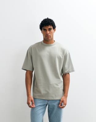 ДИЗАЙНЕРСКАЯ футболка breatheMAX heavyweight oversize от ASOS из светло-зеленого хлопка с кованым покрытием