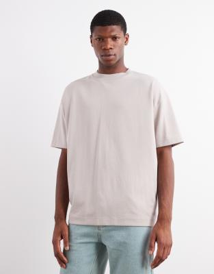 ASOS DESIGN breatheMAX™ heavyweight oversized T-shirt in stone cotton blend-Neutral