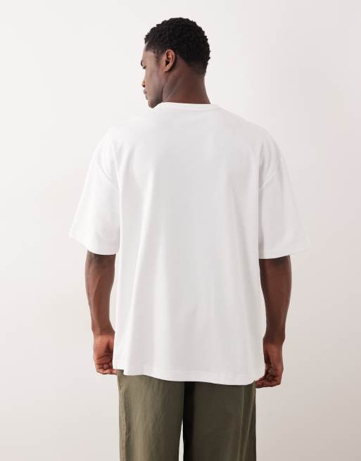 ASOS DESIGN breatheMAX™ heavyweight oversized t-shirt in white cotton blend  , 3 of 5