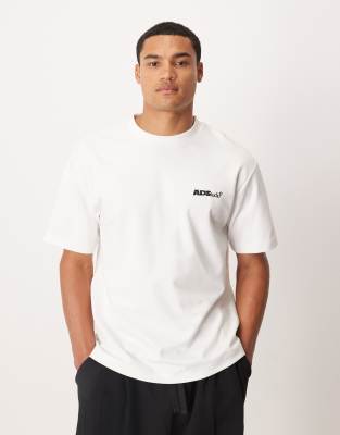 Asos Design Breathemax™ Heavyweight Oversized T-shirt With Text Graphic In White