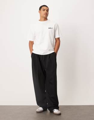 Asos Design Breathemax™ Heavyweight Oversized T-shirt With Text Graphic In White