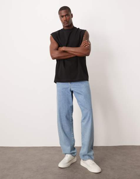 ASOS DESIGN breatheMAX™ heavyweight oversized tank in black cotton blend - view 1