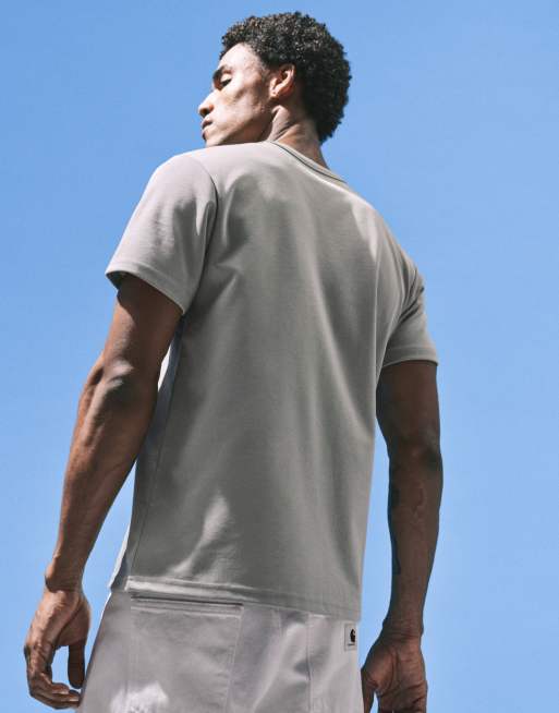 ASOS DESIGN breatheMAX™ heavyweight regular fit cotton blend T-shirt in sage , 5 of 5