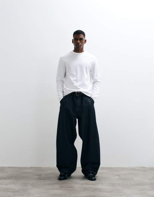 ASOS DESIGN breatheMAX™ heavyweight regular fit long sleeve t-shirt in white cotton blend  , 3 of 5