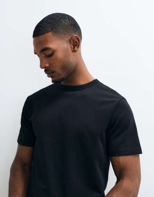 ASOS DESIGN breatheMAX™ heavyweight regular fit t-shirt in black cotton blend, 2 of 5