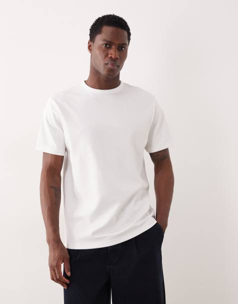 ASOS DESIGN breatheMAX™ heavyweight regular fit t-shirt in white cotton blend - view 1
