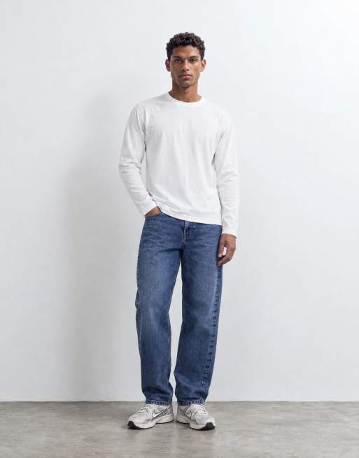 ASOS DESIGN breatheMAX™ heavyweight relaxed long sleeve t-shirt in white cotton blend , 6 of 10