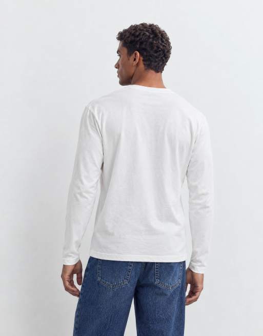 ASOS DESIGN breatheMAX™ heavyweight relaxed long sleeve t-shirt in white cotton blend , 7 of 10