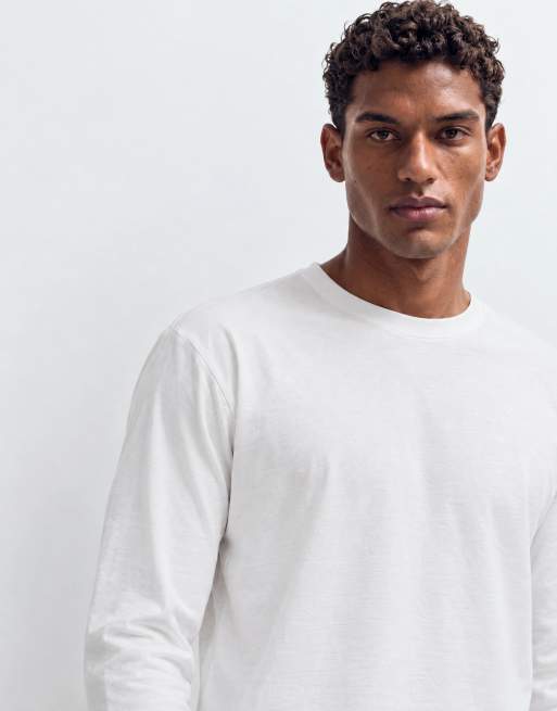 ASOS DESIGN breatheMAX™ heavyweight relaxed long sleeve t-shirt in white cotton blend , 9 of 10