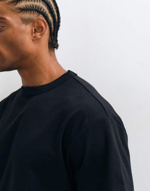 ASOS DESIGN breatheMAX™ heavyweight relaxed t-shirt in black cotton blend, 4 of 5
