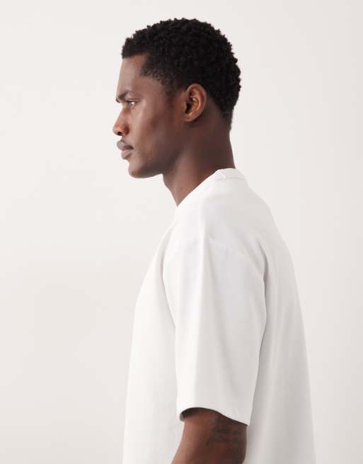 ASOS DESIGN breatheMAX™ heavyweight relaxed t-shirt in white cotton blend, 4 of 5