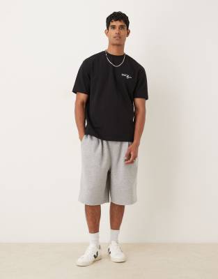 Asos Design Breathemax™ Heavyweight Relaxed T-shirt With Text Graphic In Black