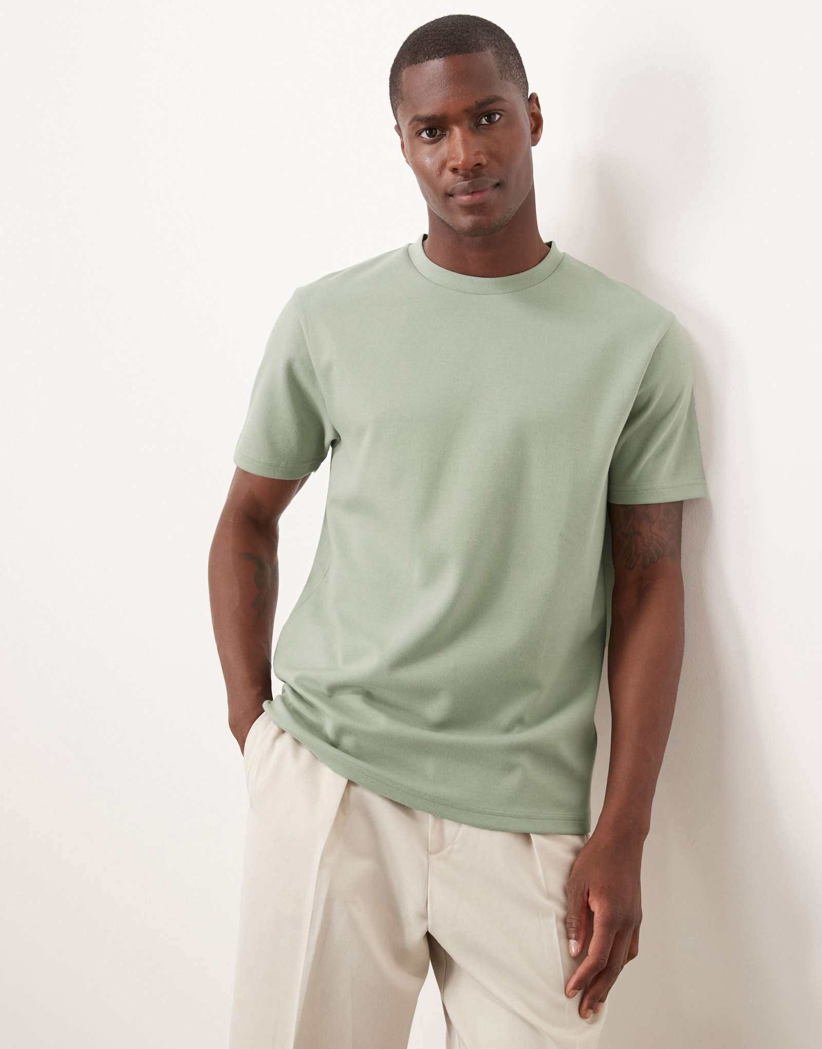 Футболка ASOS DESIGN breatheMAX™ heavyweight из смеси хлопка sage 