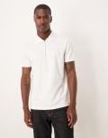 [ASOS DESIGN] ASOS DESIGN breatheMAX™ heavyweight zip polo in white blend M WHITE
