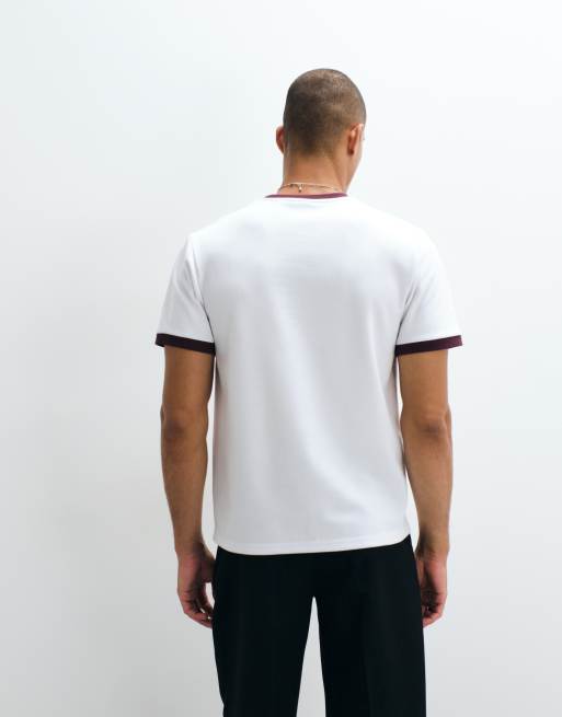 ASOS DESIGN - BreatheMAX - Hvid T-shirt i Regular Fit med ringer-design, 4 af 5