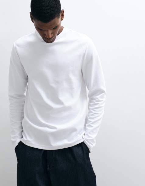 ASOS DESIGN - breatheMAX™ - Hvid T-shirt med lange ærmer i kraftig bomuldsblanding i regular fit - view 1