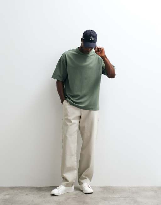 ASOS DESIGN - breatheMAX™ - Kakigrøn oversized T-shirt i kraftig bomuldsblanding , 2 af 5