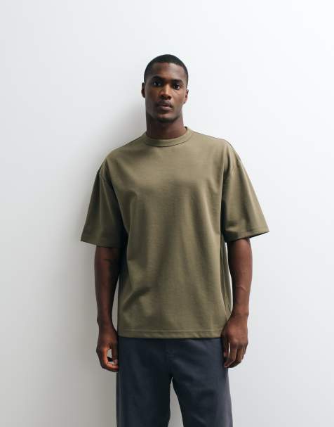 ASOS DESIGN - breatheMAX™ - Kakigrøn oversized T-shirt i kraftig bomuldsblanding - view 1