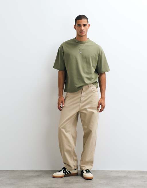 ASOS DESIGN – breatheMAX™ – Kakigrön, kraftig t-shirt i oversize av bomullsmix med boxig passform , 3 av 5