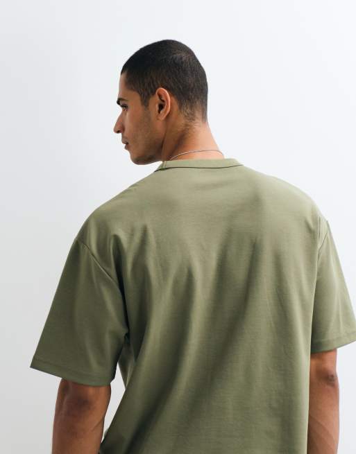 ASOS DESIGN – breatheMAX™ – Kakigrön, kraftig t-shirt i oversize av bomullsmix med boxig passform , 5 av 5