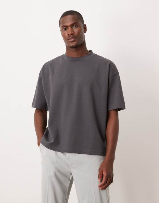 ASOS DESIGN - BreatheMAX™ - Kraftig, oversized og grå T-shirt med firkantet pasform