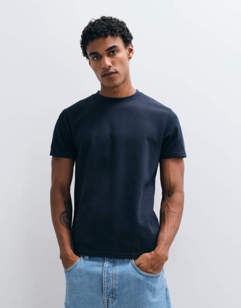ASOS DESIGN breatheMAX kraftig t-shirt i marinblått - view 1