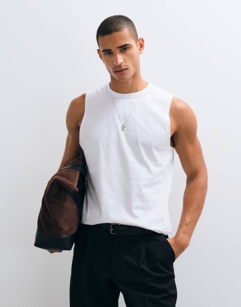 ASOS DESIGN – breatheMAX™ Lite – Biały top bez rękawów o regularnym kroju - view 1
