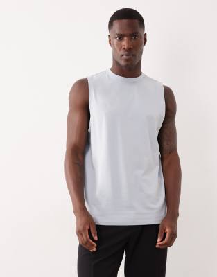 Asos Design Breathemax™ Lite Cotton Blend Regular Fit Tank In Transparent
