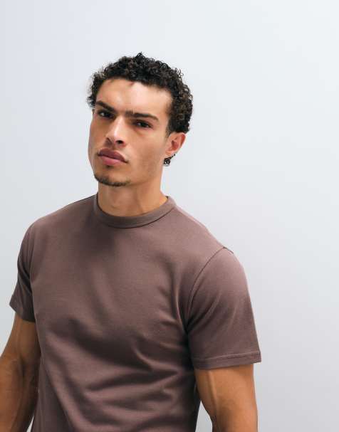 ASOS DESIGN breatheMAX™ Lite regular fit t-shirt in brown pique - view 1