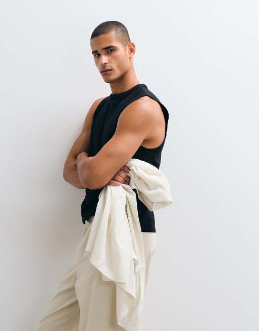 ASOS DESIGN breatheMAX™ Lite regular fit tank in black , 4 of 5