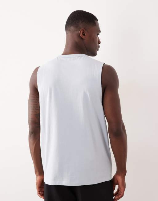 ASOS DESIGN – breatheMAX™ Lite – Regular-Fit-Tanktop aus Baumwollmix in Blau , 3 von 7