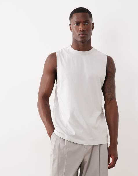 ASOS DESIGN – breatheMAX™ Lite – Regular-Fit-Tanktop aus Baumwollmix in Grau - view 1