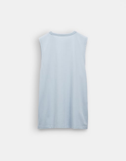 ASOS DESIGN - BreatheMAX™ Lite - Regular-fit tanktop van katoenmix in blauw , 7 van 7