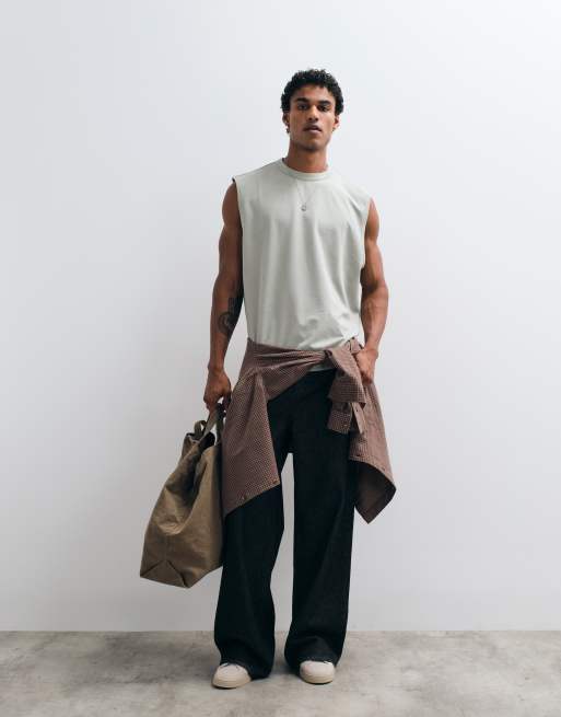 ASOS DESIGN – breatheMAX™ – Ljusgrönt, kraftigt linne i oversize av bomullsmix , 2 av 5