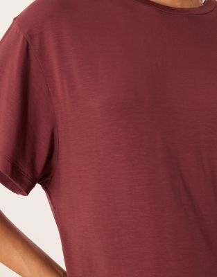 Asos Design Breathemax™ Lyocell Draped T-shirt In Red