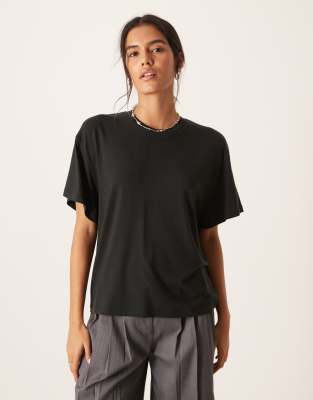 Asos Design Breathemax™ Lyocell Drapey T-shirt In Multi