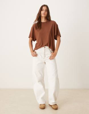 Asos Design Breathemax Lyocell Drapey T-shirt In Brown