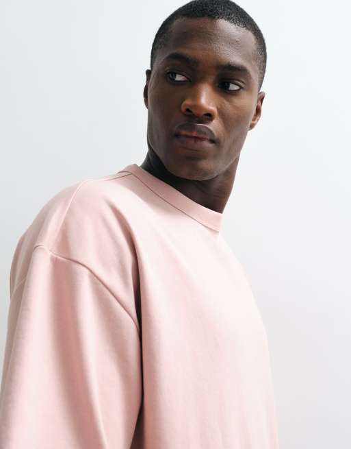 ASOS DESIGN - breatheMAX™ - Lyserød oversized T-shirt i kraftig bomuldsblanding , 2 af 5