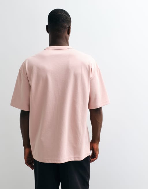ASOS DESIGN - breatheMAX™ - Lyserød oversized T-shirt i kraftig bomuldsblanding , 4 af 5