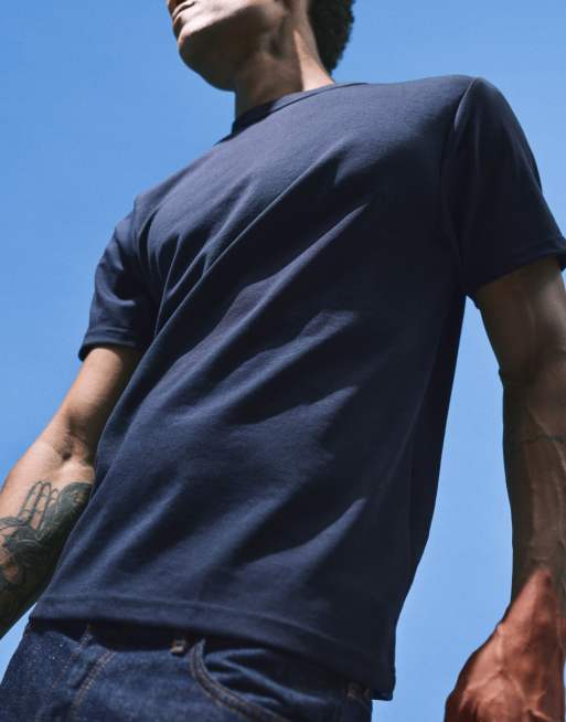 ASOS DESIGN – breatheMAX™ – Marinblå, kraftig t-shirt i bomullsmix och regular fit , 3 av 5