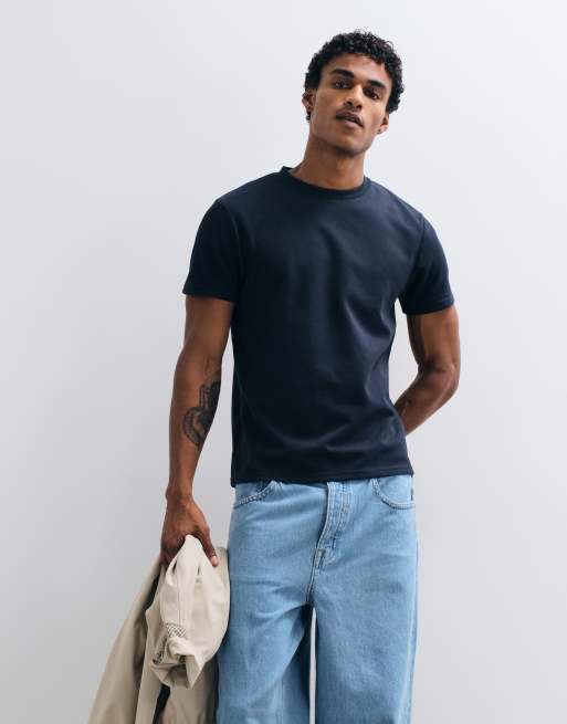 ASOS DESIGN - BreatheMAX™ - Marineblå kraftig T-shirt i regular fit, 4 af 5