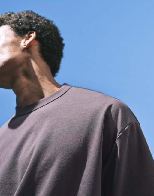 ASOS DESIGN – breatheMAX™ – Oversize-T-Shirt aus schwerem Baumwollmix in Anthrazit, 4 von 5